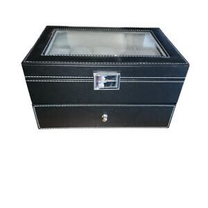 BAZIGA EUC LEATHERETTE JEWELRY BOX ORGANIZER